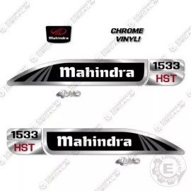 Aftermarket Fits Mahindra 1533 HST Decal Kit Tractor Reproduction Decals - Chrome Vinyl!