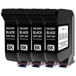 Remanufactured Solvent Black Fast Dry Ink Cartridge Compatible with HP 2588 2580 FOL13B JS12 JS10 2790T 1704K 150K B3F58B 2590 for Industrial Commercial and Handheld Printer 4-Pack