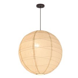Nogy• Large Paper Lantern Pendant Light - Off White Paper Pendant - Akari Rice Paper Pendant, Perfect for Home Decor, Easy Installation (Hardwired, 23.5 in)