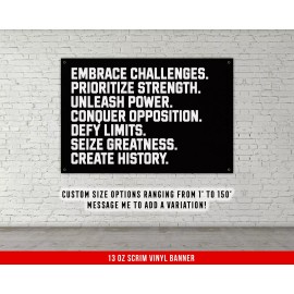 Warpathic Motivational Gym Banner - Home Workout Wall Art - Decor - 100 X 60