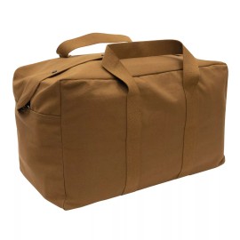 Rothco Canvas Parachute Duffle Cargo Bag Tactical Heavy Duty Cotton Large Carry - Work Brown