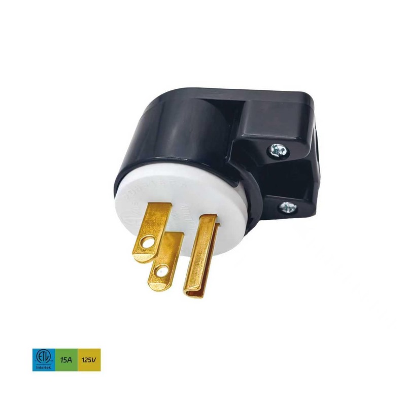 Right Angle Nema 5-15P 15A 125V , 360° Rotatable DIY
