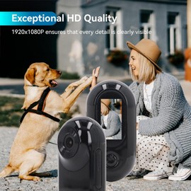 Goshyda Pet Collar Camera, HD 1080P Cat Collar Camera Dog Collar Camera with 120° Wide Angle, Mini Action Camera for Video Records, for Mountain Biking Pets Traveling (Black)