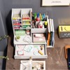 Upgraded Desktop Stationary Organizer with Drawer, DIY White Pencil Holder