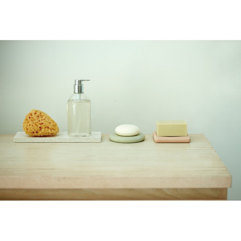 soil Diatomaceous Earth Soap Dish Square White