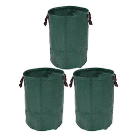 DOONARCES 3Pcs 72 Gallon Reusable Garden Waste Bags Foldable Outdoor Yard Leaf Trash Bags Freestanding Container Bag with Handles Lawn Patio Waste Bags for Loading Leaf Trash, Green (3Pcs/72Gal)