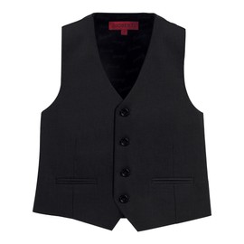 Gioberti Boy's 4 Button Formal Suit Vest, Black, Size 5