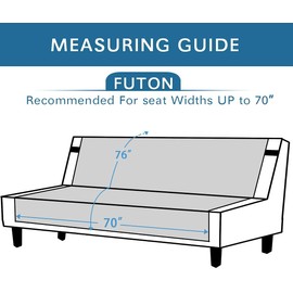 H.VERSAILTEX Futon Cover Reversible Sofa Slipcover Furniture Protector Water Resistant 2 Inch Wide Elastic Straps Sofa Bed Pets Kids Dog Cat Fit Sitting Width Up to 70"(Futon, Dark Teal/Beige)