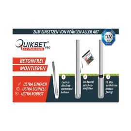 Quikset Pro 2-K Chemical Dowel 300 ml for Natural Ground Fence Post Fence Post Post Dowel Post Dowel Pillar Set without Concrete