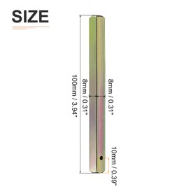 DTGN 100mmx10mm(LxT) Door Knob Spindle - 1Pack - Good for Most Mortise Type Door Knobs - Iron Square Drive System Spindle Replacement Door Handle Parts - Golden