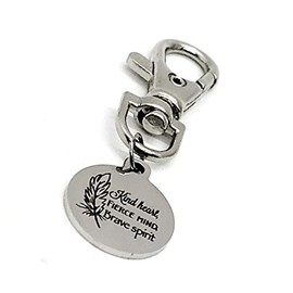 Bag Charm, Kind Heart, Fierce Mind, Brave Spirit, Daughter Gift, Keychain Charm, Purse Charm, Zipper Pull, Clip On Charm, Motivating Gift
