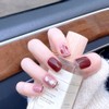 24 Pcs Elegant Nail Tips Shell Nails Silver Pink Make