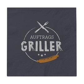 Graphic Workshop Napkins with Saying Large | Pack of 20 | 16.5 x 16.5 cm | Colourful | Griller