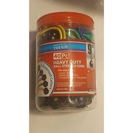 40 Pc 9" HEAVY DUTY BALL STRETCH CORD CONTAINER