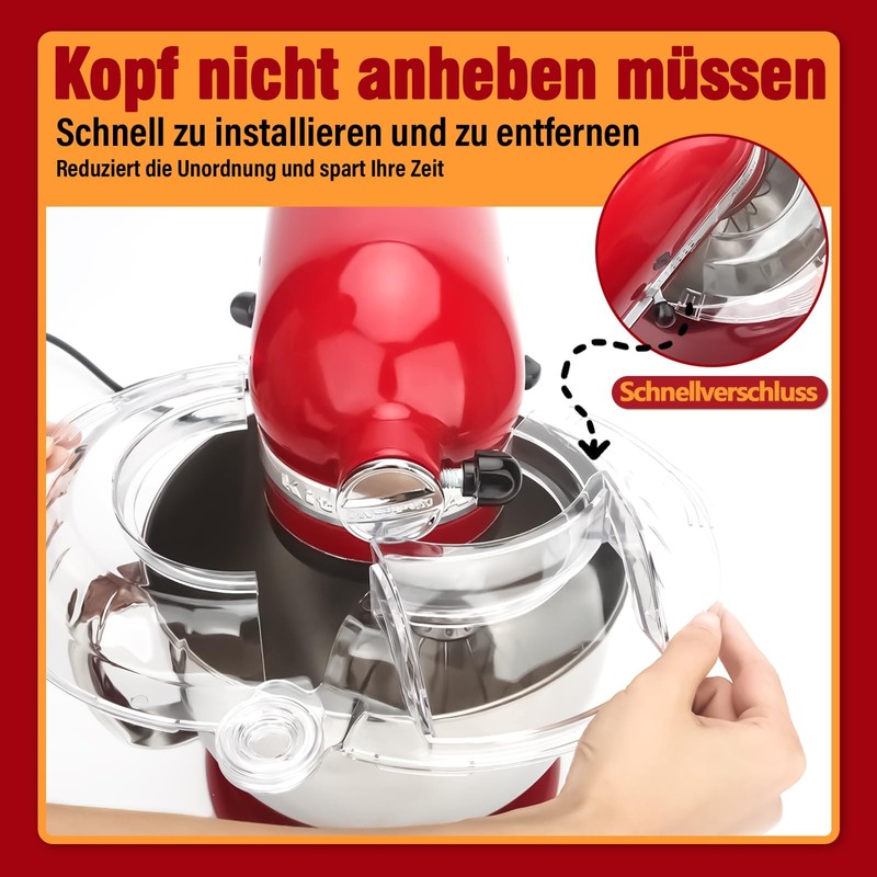 Spritzschutz Ersatz für Kitchen Aid 4.5-5 QT Stand Mixer, Klarer