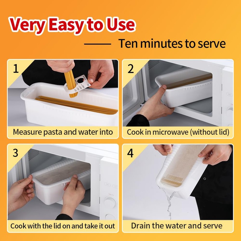 Microwave Pasta Cooker With Strainer Lid,pasta Cooker In Microwave Makes