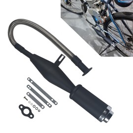CUQFVAT Flexible Exhaust Muffler Extension Silencer Pipe Kit for 49cc 50cc 60cc 66cc 80cc 100cc 2-Stroke Gas Motor Motorized Mountain Bike Bicycle Engine