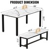AWQM 47.2" Kitchen Table Set with 2 Benches for 4-6,Faux