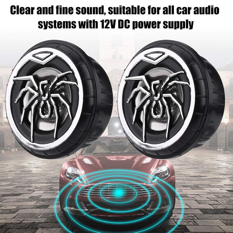 CYSFETENA Car Tweeter, Stainless Steel 150W 12V DC 2Pcs Auto