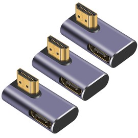 Danfetsoy HDMI 2.1 90 Dgree Adapter Low Profile, Vertical 90 Degree HDMI Male to Female Extension Adapter Support 8K@60Hz/4K@120Hz HDR, 48Gbps Data Transfer for HDTV,Projector,Laptop (3pcs)
