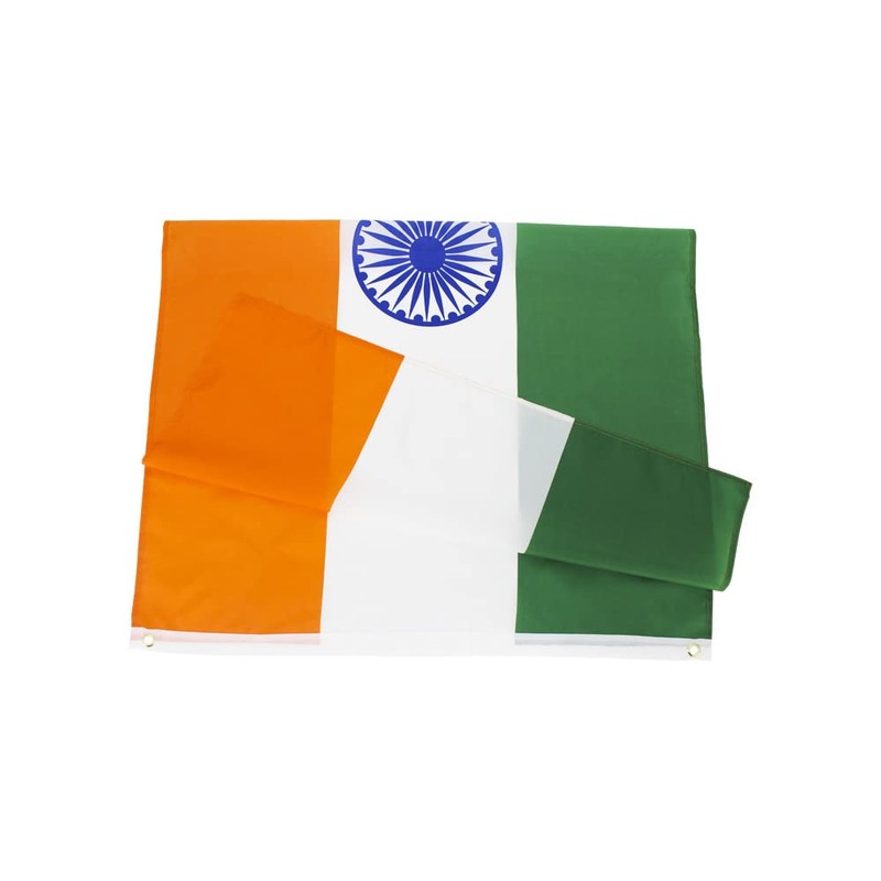 Indian Flag, Tricolour Double-Sided Garden Flag Outdoor Banner for Holiday