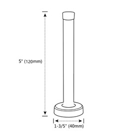 Door Stop, 5 Inch Door Stop, Wall Mounted Stainless Steel Brushed Nickel Door Stop with Sound Absorbing Rubber Tip, Silver, Pack of 2