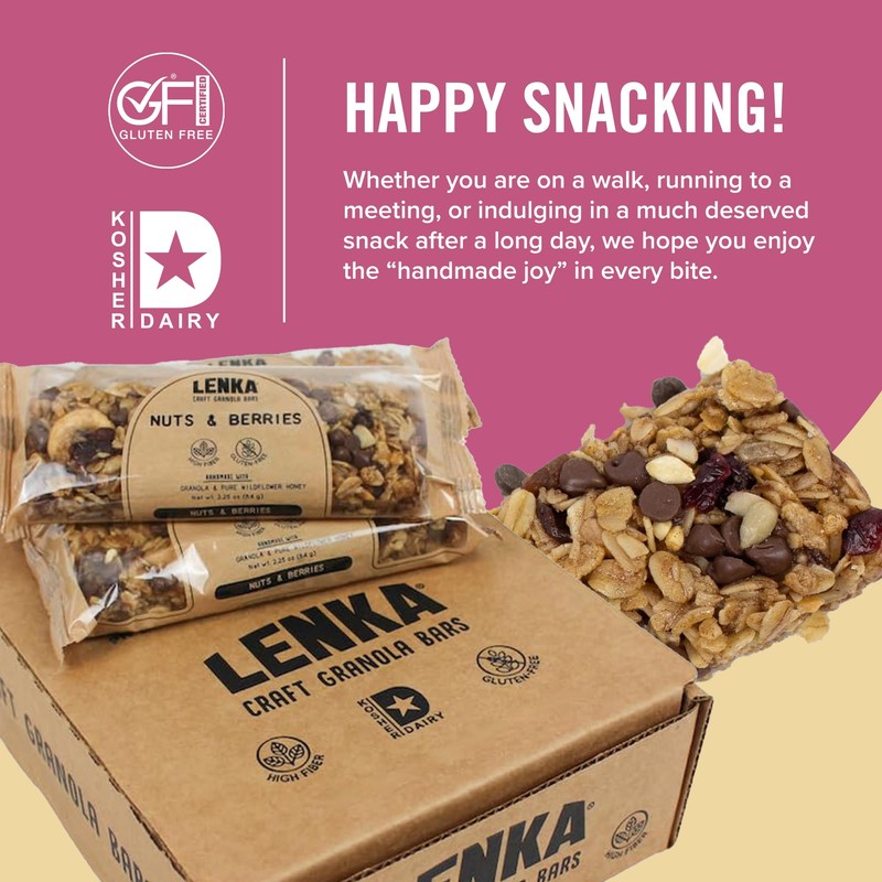 Lenka Bars - Nuts & Berries Snack Bars, Gluten Free,