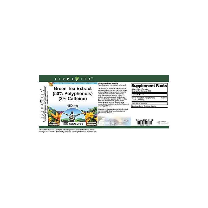 Green Tea Extract (50% Polyphenols) (2% Caffeine) - 450 mg