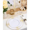 Nervure 350PCS Gold Plastic Plates - Gold Plastic Dinnerware Sets