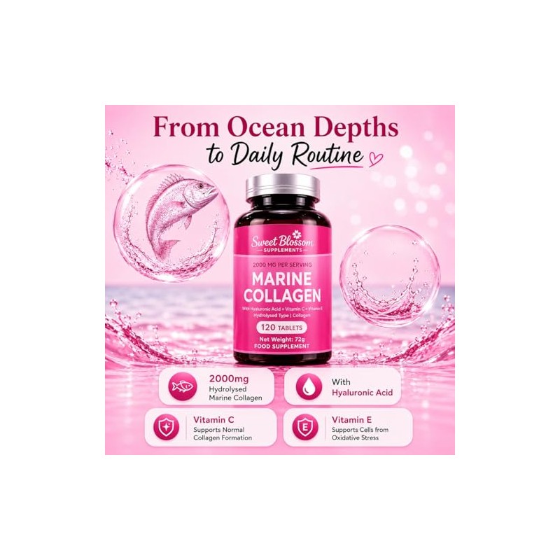 Marine Collagen Tablets 2000mg, 120 Tablets