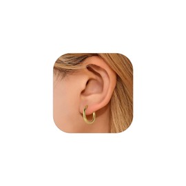 Gold Hoop Earrings for Women Hypoallergenic Silver Earring Hoops 16mm 925 Sterling Silver Earrings for Ladies