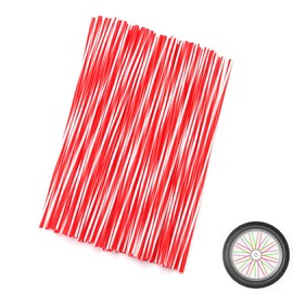 72Pcs Universal Spoke Skins Cover - Ovelur Wheel Spoke Wraps Skins Pipe Trim Decoration Protector For Motorcycle Dirt Bike Yamaha Harley Suzuki(Red and White)
