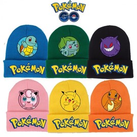 Pokémon Cartoon Print Knitted Wool Hat for Students (Boys & Girls, Autumn/Winter) Size/Style 2 3ea