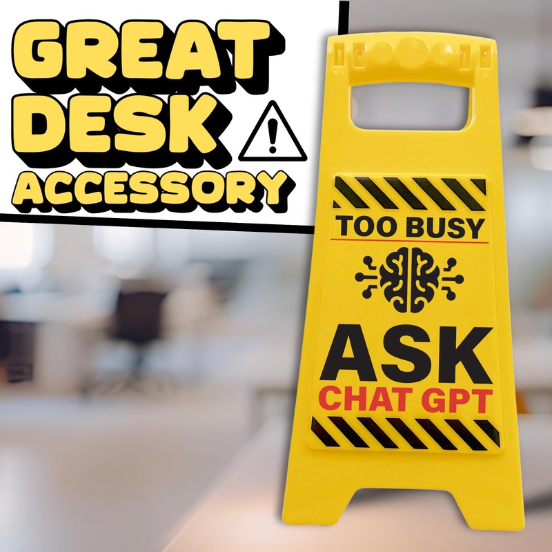 Boxer Gifts Too Busy Ask ChatGPT Novelty Office Desk Sign
