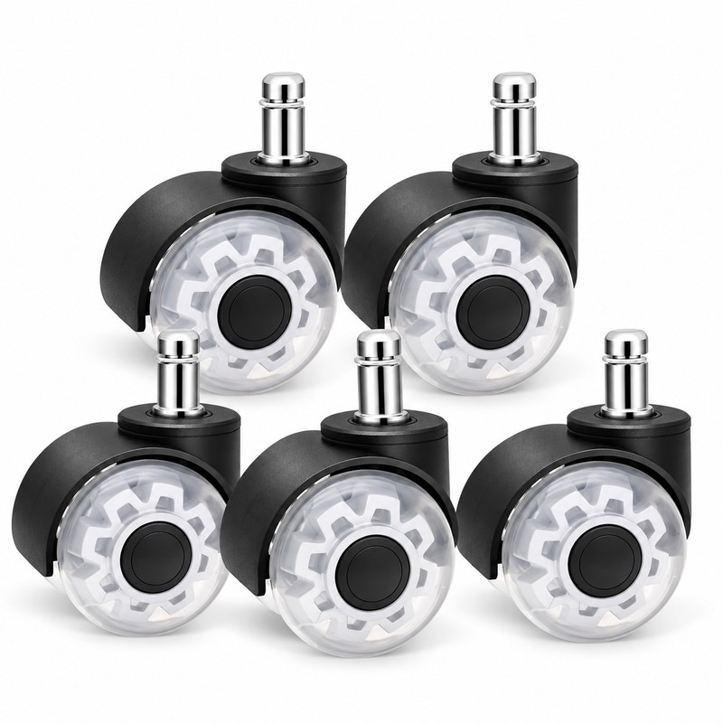 5 Pack 2 Inch Office Chair Caster Wheels, 11mm Stem
