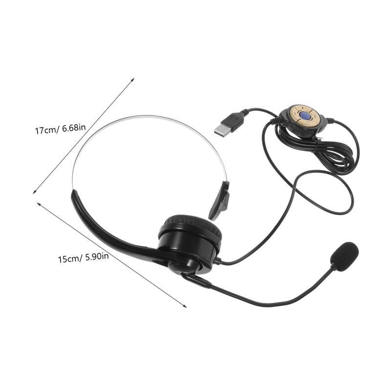 KOMBIUDA Single Ear Headset with Microphone Practical Wired Headphone for