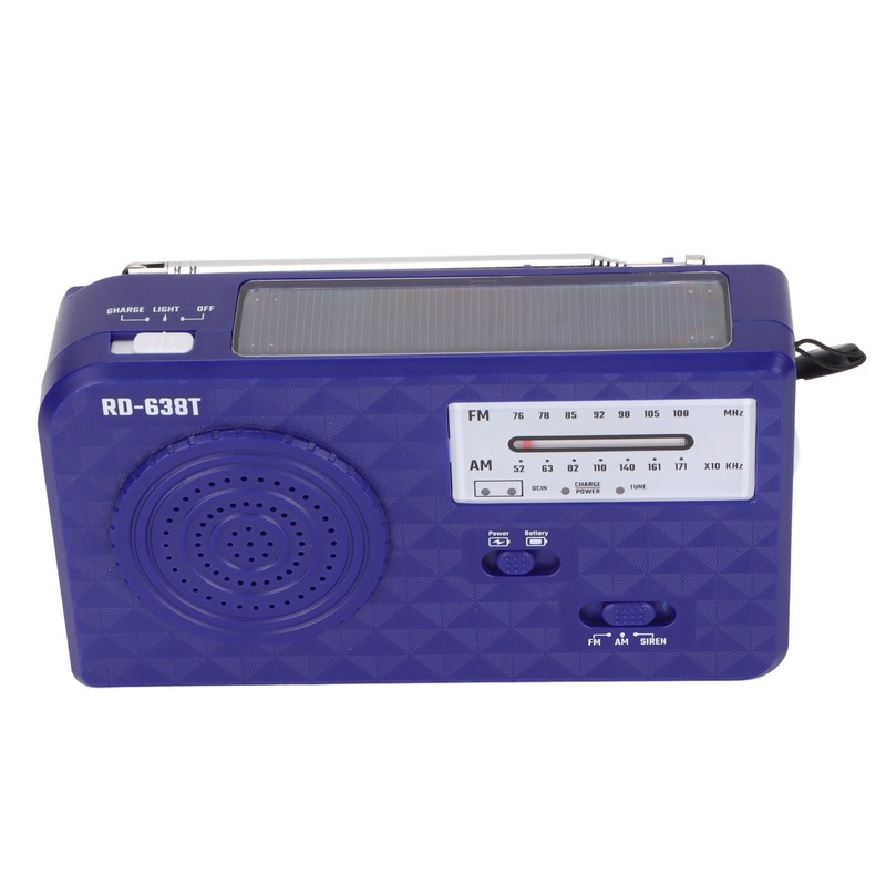 RD‑638T Hand Crank Flashlight Radio Multifunctional Portable Solar Emergency Weather