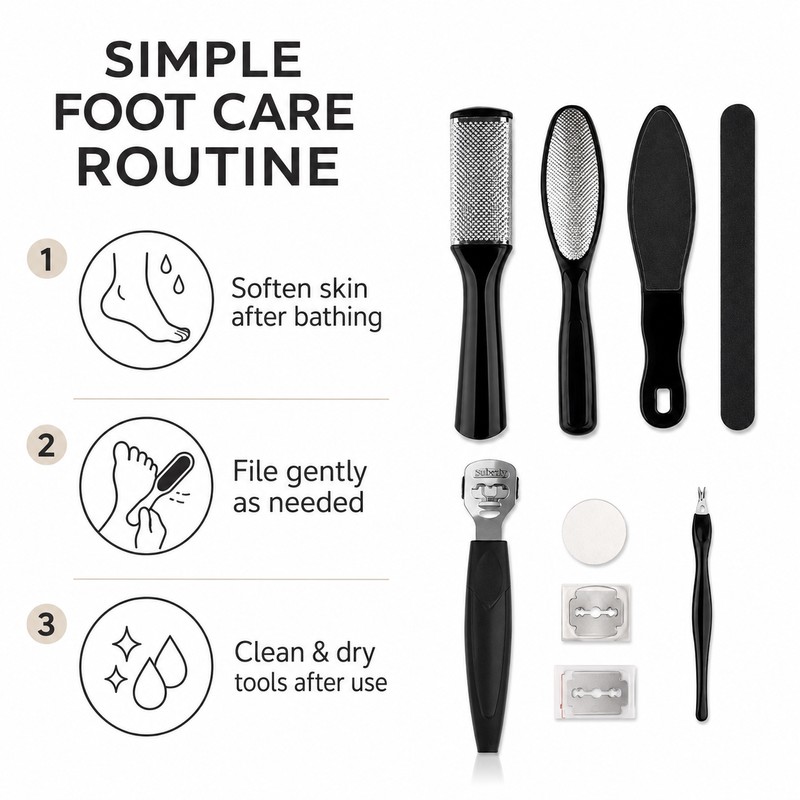 8-Piece Stainless Steel Foot Care Kit for Pedicure – Dead