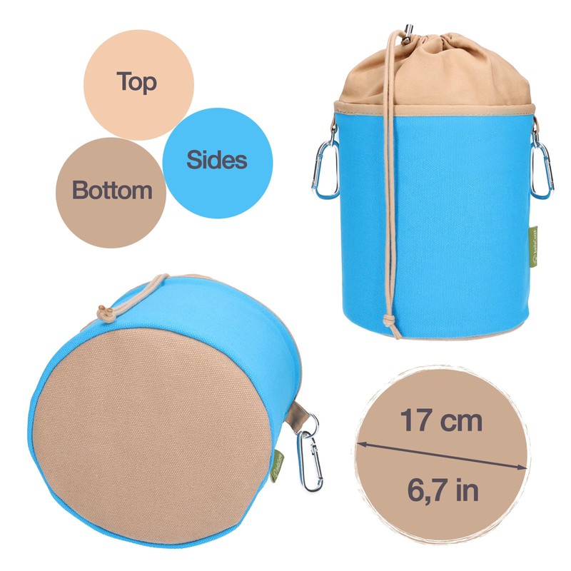 trendfinding Canvas Fabric Clothes Peg Bag with 2 Carabiner Hooks