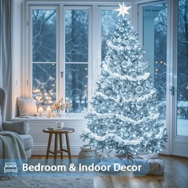 Connectable 200 LED String Lights Indoor Outdoor, 66FT Cool White Christmas Lights Waterproof, 8 Modes with Timer, Twinkle Fairy Lights Plug in Clear Wire for Christmas Tree, Bedroom, Classroom Decor