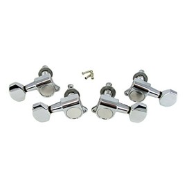 Chrome Sealed-Gear Tuners for 4-String Cigar Box Guitars - 2 Right 2 Left