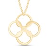 AFFY Celtic Open Clover Knot Fashion Pendant Necklace in 14k