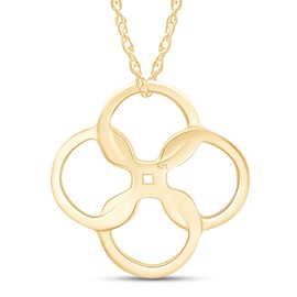 AFFY Celtic Open Clover Knot Fashion Pendant Necklace in 14k Yellow Gold Over Sterling Silver