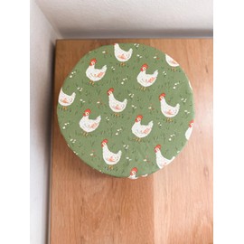 Sourdough Reusable Bowl Cover | Cute Baking Gift | 100% Cotton 11in | Washable | Bread Making and Proofing | Kitchen Food Storage Gifting | Starter Cover Lid Kit (Homestead Chickens)