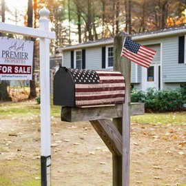 2025 American Flag Welcome Magnetic Mailbox Cover，7.4 July Fourth Festival Courtyard Decoration 21" Lx 18" W Mailbox Cover Suitable for 19 "x6.5 Standard