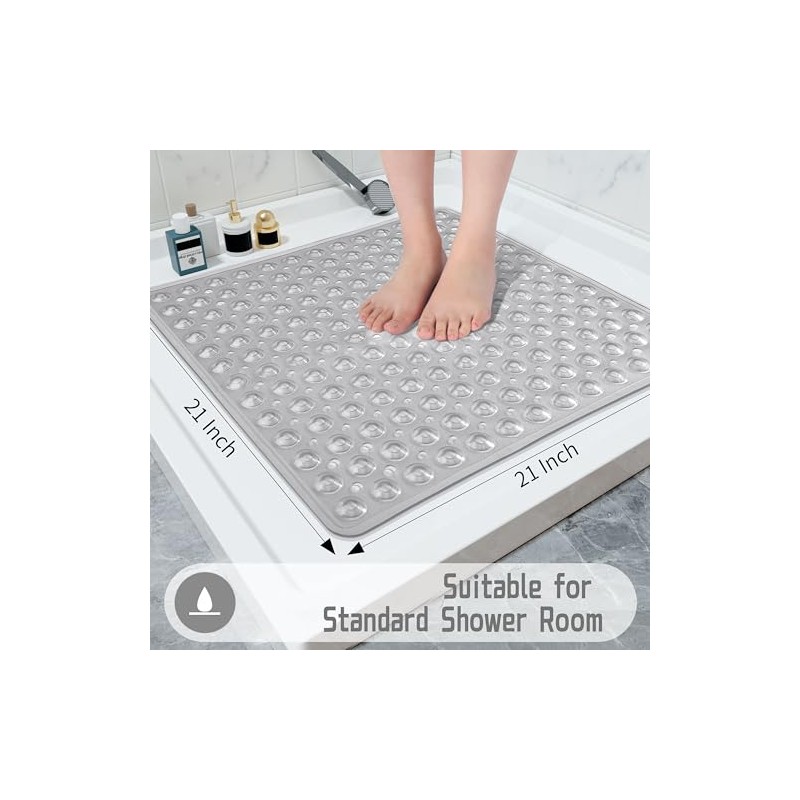 Yimobra Non-Slip Shower Mat with Suction Cups and Drain Holes