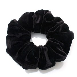 Scrunchie Velour Scrunchie Autumn Winter Color Velvet E53- (Black) Simple Hair Accessory Bundled Hair Plain Glossy Formal Black Formal