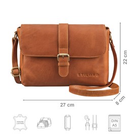 STILORD 'Letizia' Women's Leather Crossbody Handbag with Magnetic Flap Closure Genuine Leather Shoulder Bag, Adjustable Strap, Compatible with DIN A5 Documents, Colour:texas - brown