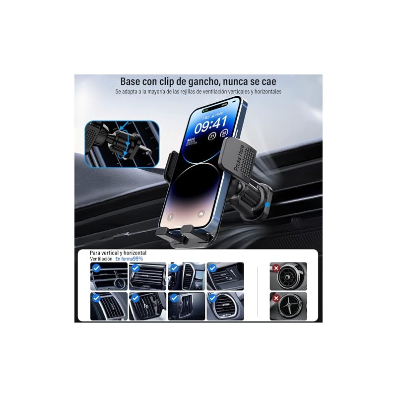 KIROGILY Soporte para Celular Automovil, Porta Celular para Auto de