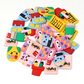 Honbay 40 cabujones escolares de resina, Multicolor, Triangular, 10 ~ 28 mm, para manualidades y decoración